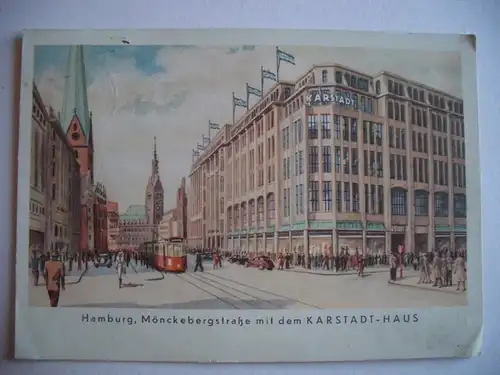 Alte AK Hamburg Mönckebergstraße Karstadt Haus [D275]