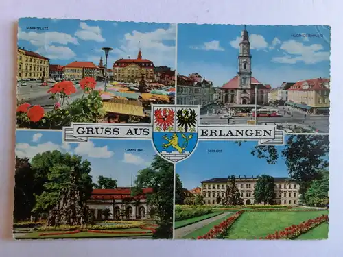Alte AK Erlangen Mehrbildkarte [D556]