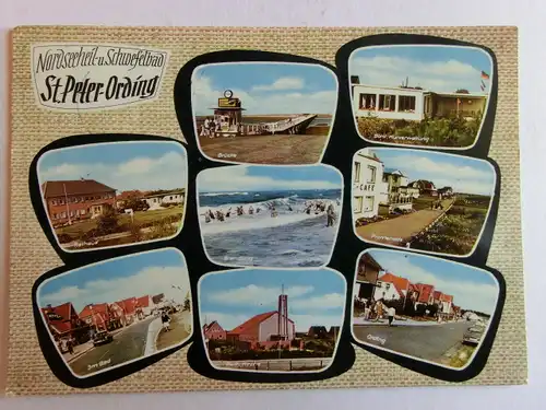 Alte AK St. Peter Ording Mehrbildkarte [D594]