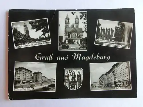 Alte AK Magdeburg Mehrbildkarte [aA669]