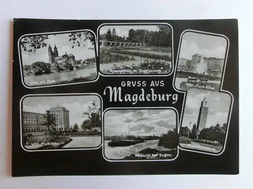 Alte AK Magdeburg Mehrbildkarte [aA690]