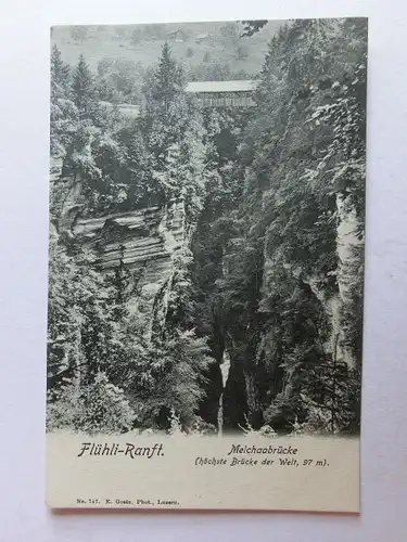 Alte AK Flühli Ranft Melchaabrücke Obwalden um 1900 [D1069]