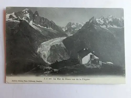 Alte AK La Mer de Glace vue de la Flegere Gletscher [D1074]