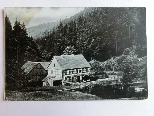 Alte AK Hohegeiss Wolfsbachmühle 1910 (Fleckig) [D1086]