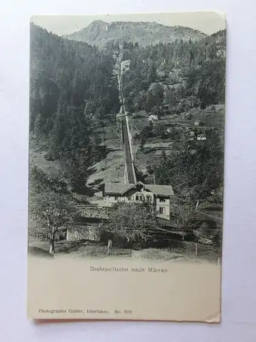 Alte AK Drahtseilbahn nach Mürren um 1900 [D1087]