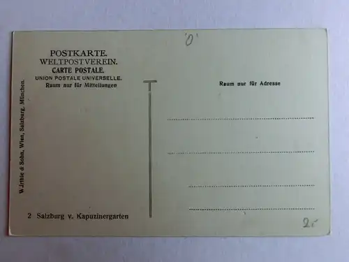 Alte AK Salzburg vom Kapuzinergarten [D1090]