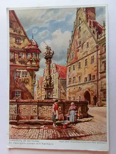 Alte AK Gemäldekarte Paul Sollmann Rothenburg Tauber [D971]