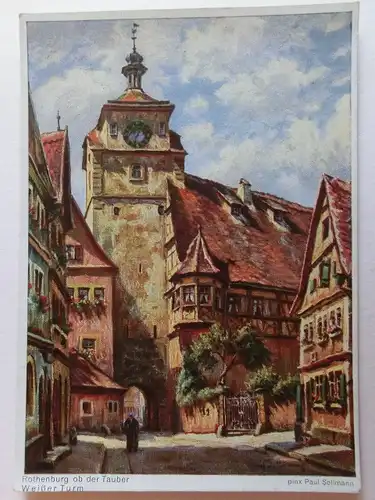 Alte AK Gemäldekarte Paul Sollmann Rothenburg Tauber [D975]