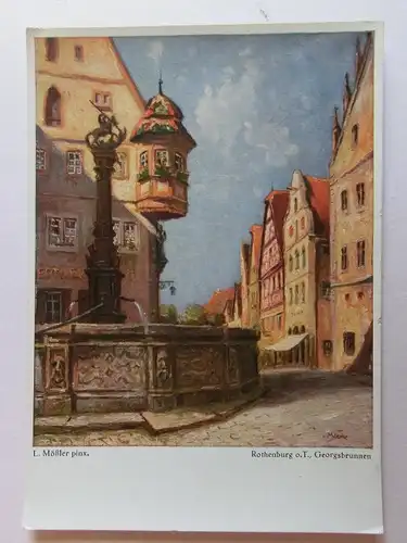 Alte AK Gemäldekarte Louis Mößler Rothenburg Tauber [D976]