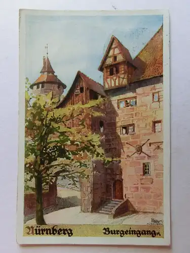 Alte AK Nürnberg Burgeingang [D981]