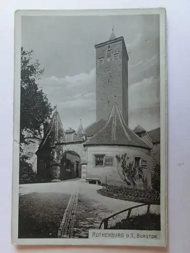 Alte AK Rothenburg Burgtor (beschädigt) [D988]