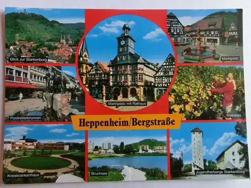 Alte AK Heppenheim Bergstraße Mehrbildkarte [D792]