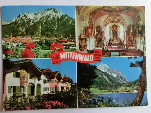 Alte AK Mittenwald Mehrbildkarte [D916]