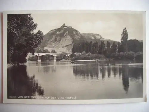 Alte AK Blick v. Grafenwert auf Drachenfels 1929 [F1104]