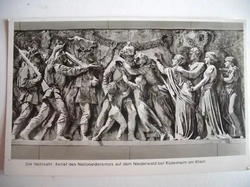 Alte AK Rüdesheim Nationaldenkmal Relief [F51]