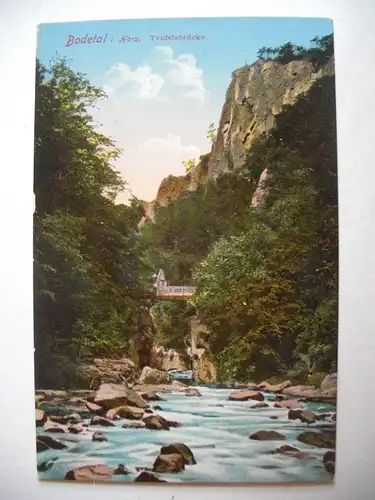 Alte AK Bodetal Teufelsbrücke Harz [T110]