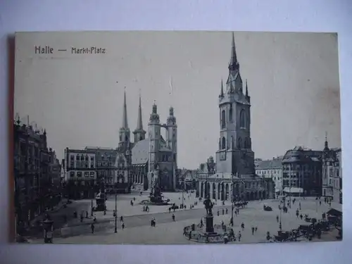 Alte AK Halle Marktplatz 1922 [T140]
