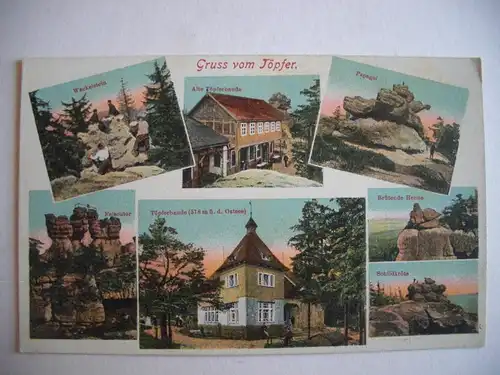 Alte AK Oybin Töpferbaude Töpfer Mehrbildkarte um 1925 [T251]