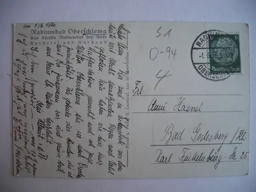 Alte AK Radiumbad Oberschlema 1936 [T303]
