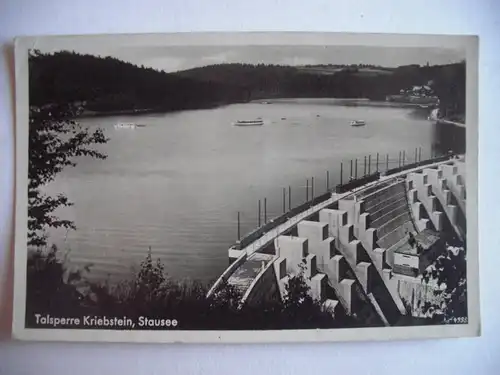 Alte AK Talsperre Kriebstein Stausee 1936 [T345]