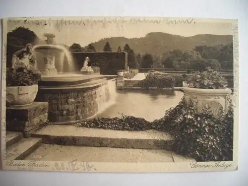 Alte AK Baden-Baden Gönner Anlage 1930 [T366]