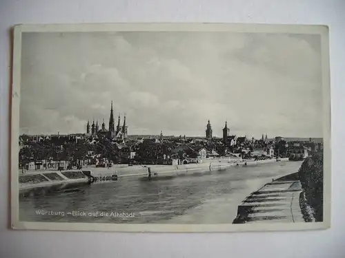 Alte AK Würzburg Blick auf Altstadt 1934 [T383]