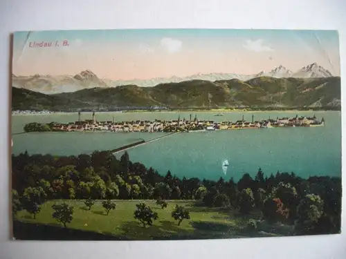 Alte AK Lindau im Bodensee 1917 (Ecke geknickt) [T517]