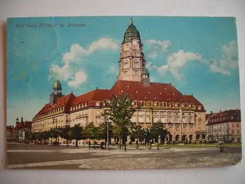 Alte AK Dresden Das neue Rathaus 1910 [F731]