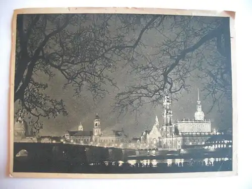 Alte AK Dresden Blick v. Königsufer gel. 1948 Karte vor 1945 [F835]