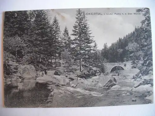 Alte AK Okertal Partie bei der 2. Mühle 1918 [F1023]
