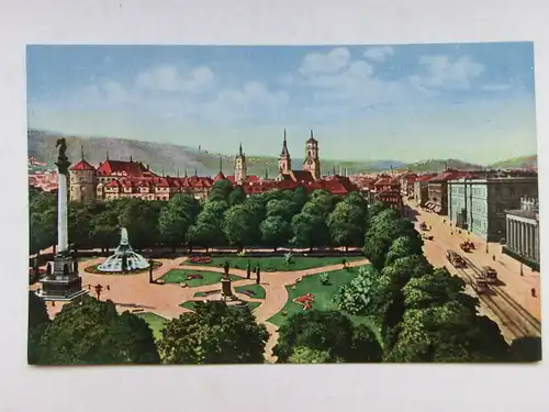 Alte AK Stuttgart Schloßplatz um 1925 [aW584]