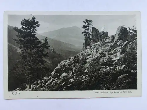Alte AK Oybin Der Hochwald v. Scharfenstein aus [aW607]
