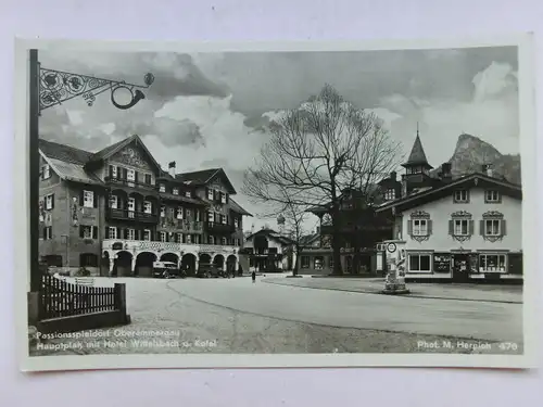 Alte AK Passionsspielort Oberammergau Hauptplatz [aW609]