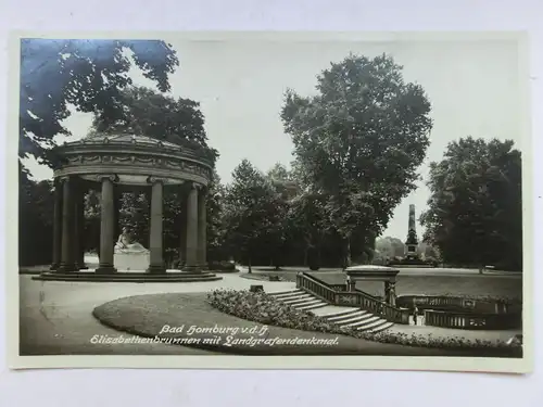 Alte AK Bad Homburg Elisabethenbrunnen Landgrafendenkmal [aW628]