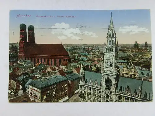 Alte AK München Frauenkirche Neues Rathaus [aW651]