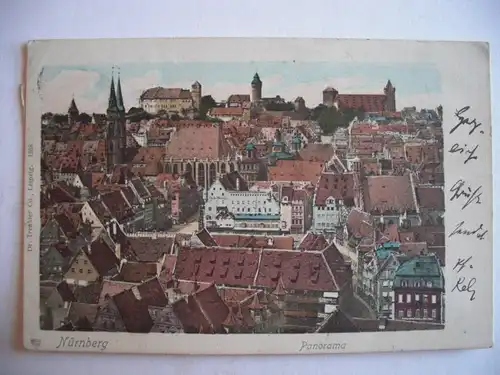 Alte AK Nürnberg Panorama 1901 [F875]