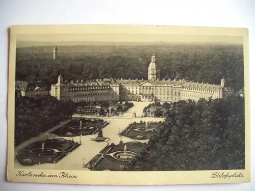 Alte AK Karlsruhe Schloßplatz 1933 [P584]