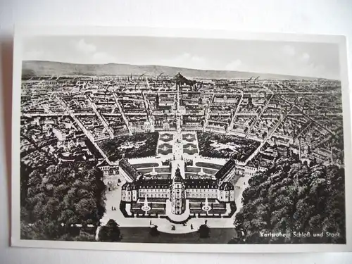 Alte AK Karlsruhe Schloß und Stadt [P585]