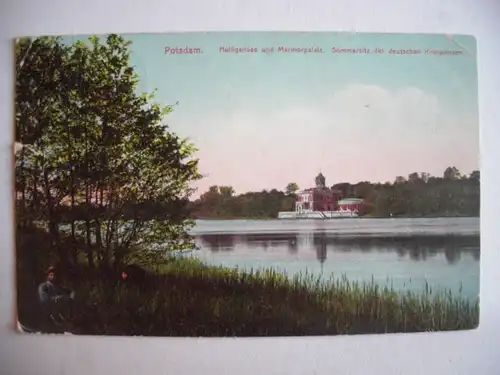 Alte AK Potsdam Heiligensee Marmorpalais 1909 [P644]