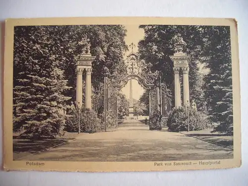 Alte AK Potsdam Sanssouci Hauptportal [P651]