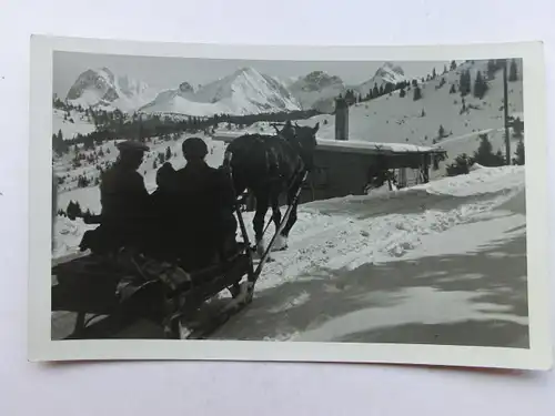 Alte AK Fotokarte Pferdeschlitten Alpen Schnee Schlitten [aW774]