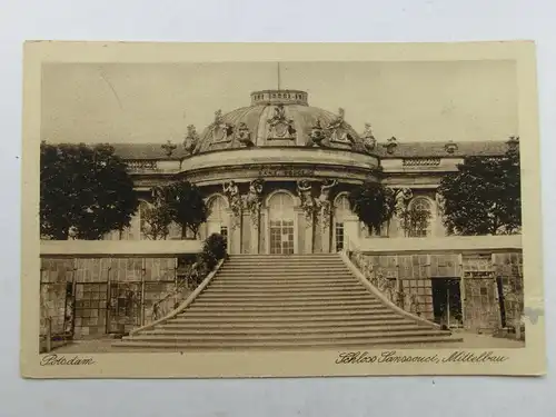 Alte AK Potsdam Schloß Sanssouci Mittelbau [aW796]