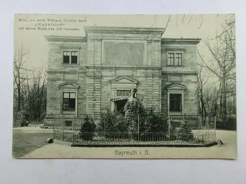 Alte AK Bayreuth Haus Wahnfried 1908 [aW812]