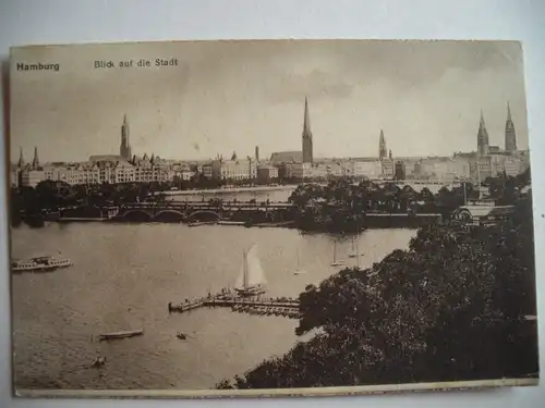 Alte AK Hamburg Blick auf die Stadt [P935]