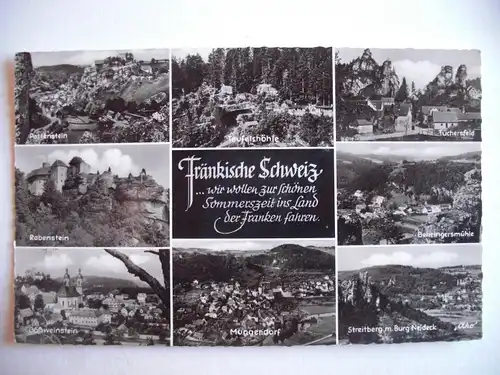 Alte AK Fränkische Schweiz Mehrbildkarte [P51]