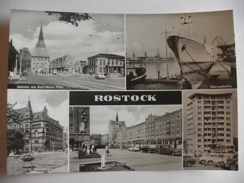 Alte AK Rostock Mehrbildkarte [U214]