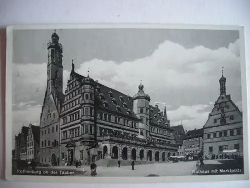 Alte AK Rothenburg Rathaus Marktplatz [Z385]