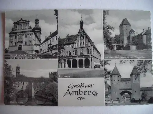 Alte AK Amberg Oberpfalz Mehrbildkarte [Z392]