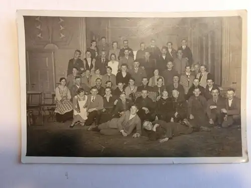 Alte AK Fotokarte Gruppenfoto Akkordeon  [aX462]