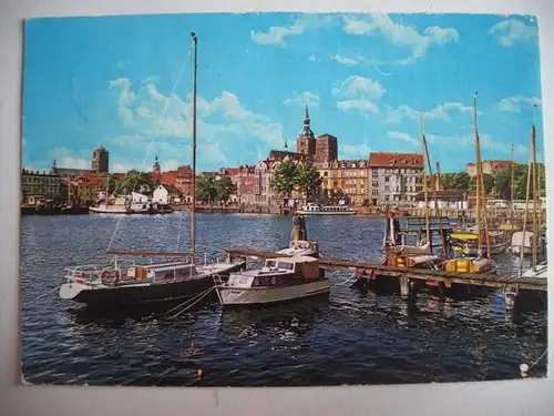 Alte AK Stralsund Blick auf Hafen [aF474]